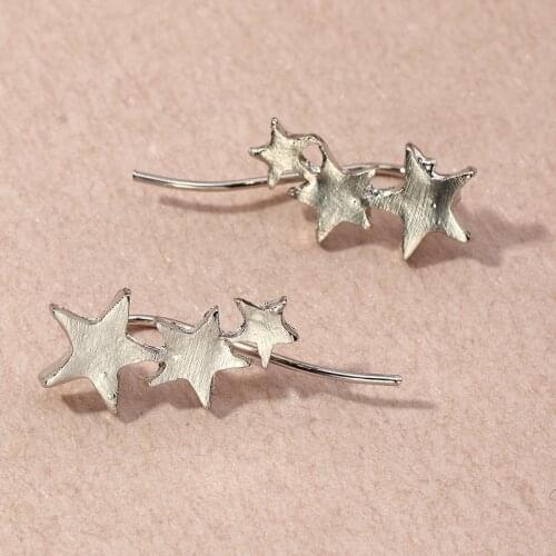 Simple Silver Color Metal Star Stud Earrings For Women 2020 Top Quality Ear Jewelry Femme Engagement Party Bijoux Drop Shipping