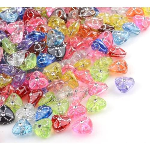 500g Plating Transparent Acrylic Beads, Silver Metal Enlaced, Triangle, Mixed Color, 9x9x5mm, Hole: 1.5mm, about 2700pcs/500g