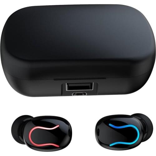 Q82 Wireless Earbuds Bluetooth Headphones with Charging Case Digital Intelligence LED Display Earphones Built-in Mic for Sports