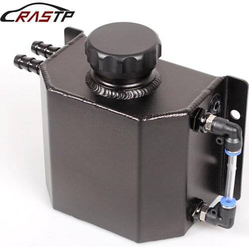 RASTP-Universal 1L Radiator Coolant Overflow Tank Expansion Tank Aluminum Vessel RS-OCC037