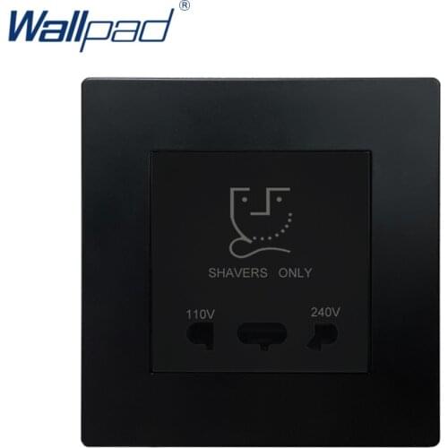 Shaver Socket Razor Black Wallpad Luxury Wall Power Electrical Outlet Sockets PC Panel