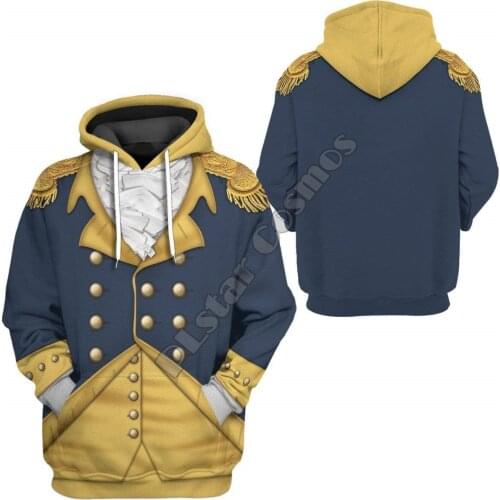 General George Washington 3D Printed Men For Women hoodies Harajuku Streetwear Fashion Sweatshirts Jacket Cosplay Costumes 06