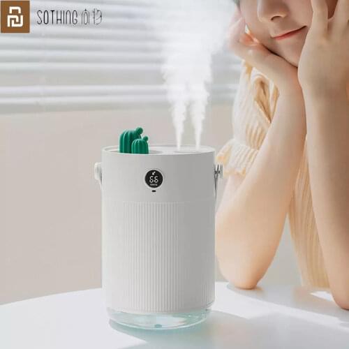 XIAOMI SOTHING Air Humidifier Double Spray Wireless Diffuser USB Mini Night Atmosphere Light Light Humidity Detector Mist Maker