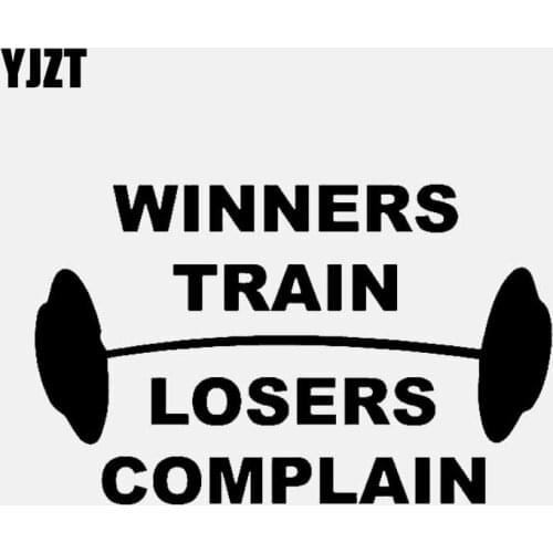 YJZT 15.7CM*9.8CM VINYL DECAL CAR STICKER WINNERS TRAIN LOSERS COMPLAIN Black/Silver C3-1798