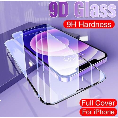 9D Full Cover Tempered Glass For iPhone 11 12 Pro XS Max Screen Protector On iPhone 12 Mini X XR 6s 7 8 Plus SE Protective Glass