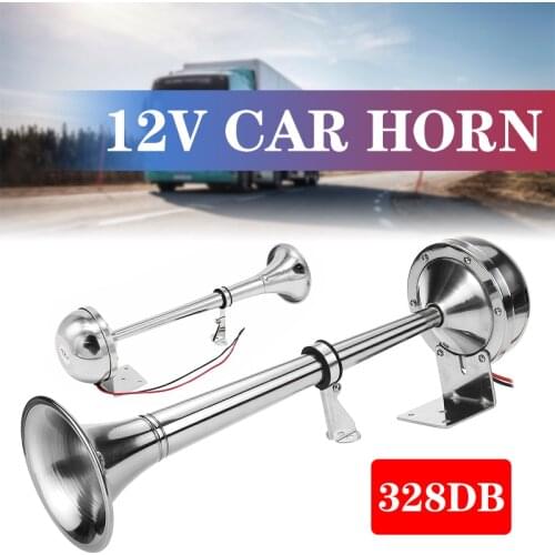328DB Car Horn Super Loud 12V Single Trumpet Air Horn Compressor for Car Truck Boat Train Horn Hooter For Auto Sound Signal