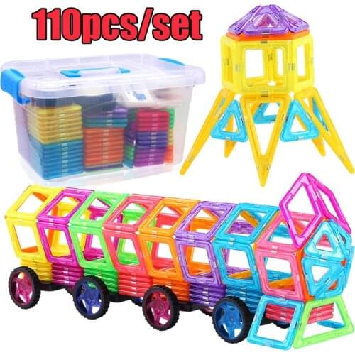 110pcs Mini Size Magnetic Designer Magnet Building Blocks Educational Magnetic Constructor Toys For Children Gifts