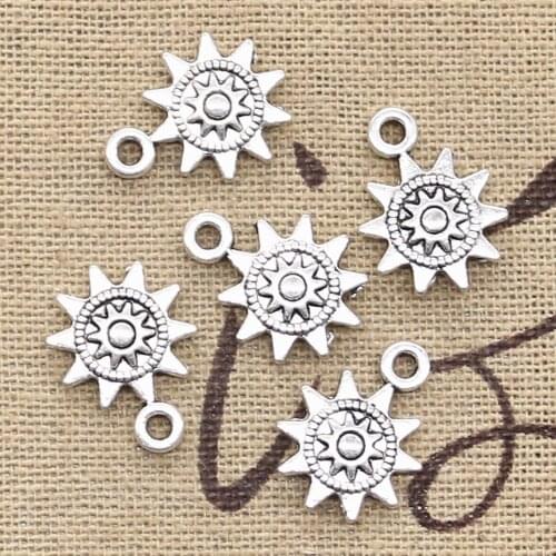 15pcs Charms Sun 17x12mm Antique Tibetan Bronze Silver Color Pendant Findings Accessories DIY Vintage Choker Handmade Jewelry