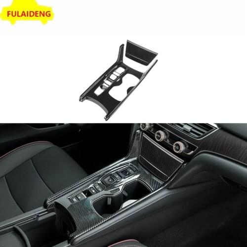 2pcs For Honda Accord 2018-2020 2.0t ABS Carbon fiber Interior Gear Shift Box Panel Cover Car Styling Accessories