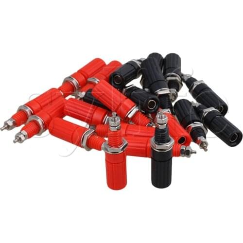 20pcs Binding Post Speaker Cable For 4mm Banana Plug Connector Black + Red