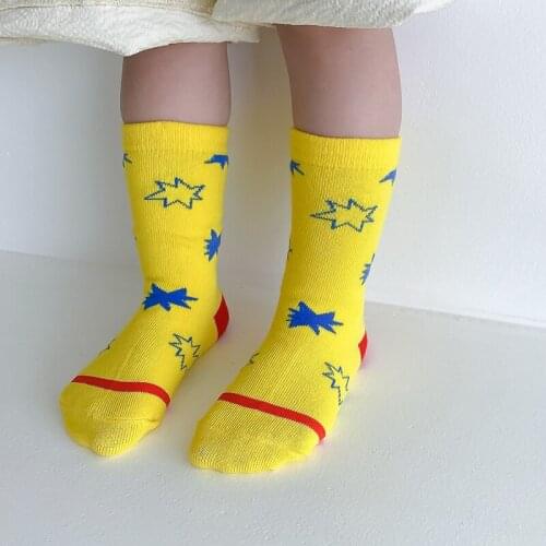 3 Pairs Lot Kid Cotton Knee High Socks With Print Children Toddler Girl Boy Summer Spring Cute kawaii Long Sock Baby Accessories