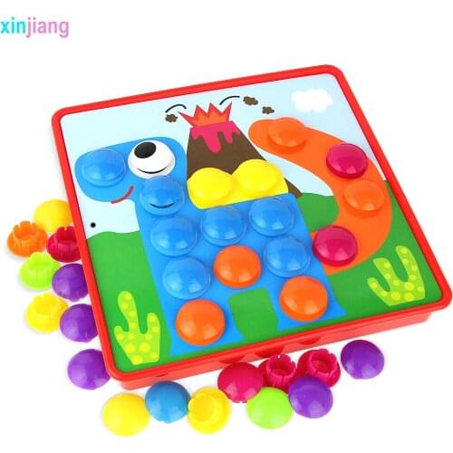 3D Puzzles Toys for Children Assembly Mosaic Mushroom Nail Kit Buttons Art Kids Educational Toys Jigsaw Puzzle Toy