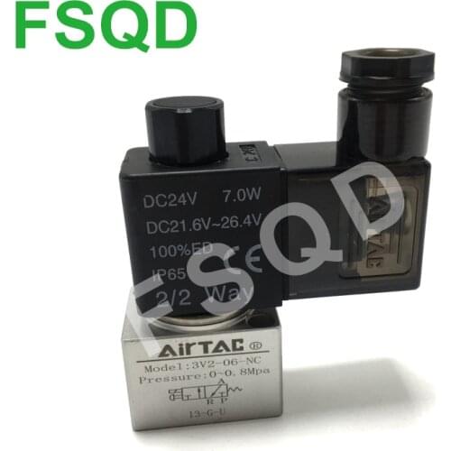 3V2-08-NC,NO 3V2-06-NC,NO 3V3-08-NC,NO DC24V AC220V DC24 AC220 FSQD Airtac solenoid valve pneumatic components 3V 3V2 3V3