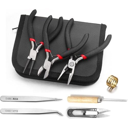 8pcs/set Jewelry Making Tools Kits Organizer With Tweezers Plier Scissors For DIY Jewelry Making Bracelet Necklace Earrings Tool