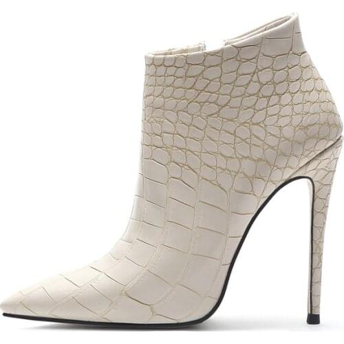 Beige Whites Winter Boots Women Pointed Toe Warm Fur Boots Fashion Autumn Dress Shoes Woman Short Ankle Boots With Plus Size 45