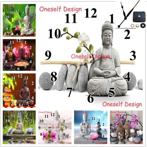 Diy diamond painting cross stitch clock Buddha diamond embroidery full set with Mechanical clock diamond mosaic diamond art kit