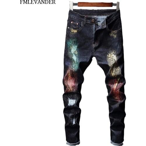 Classic Trousers Denim Pants Male 2019 New Young Mens Fashion Jeans Casual Stretch Slim Jeans