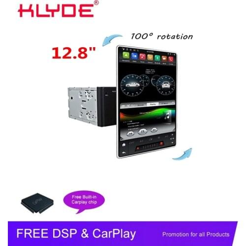 KLYDE Tesla model 12.8 inch android 9.0 system 2 din car dvd player 4G+32G/64G octa core audio for vertical universal