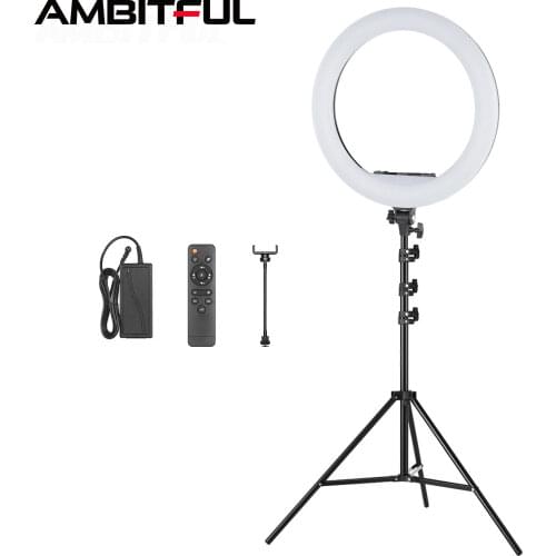 18 Inch 21 Inch 50W LED Ring Light Annular Lamp Bi-color Ring Lamps + Remote Control for Video YouTube Ringlight Makeup Light