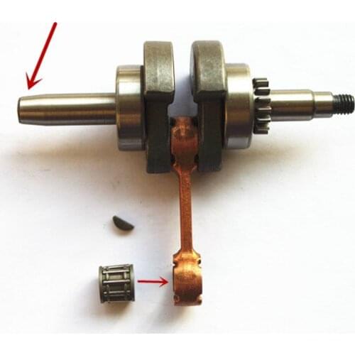 Crankshaft & needle bearing & woodruff key for Robin Subaru EH035 Engine Motor Brush cutter trimmer Crank shaft replacement part