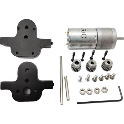 Speed Change Gear Box Metal Gearbox with 370 Brush Motor for WPL Henglong C14 C24 B14 B24 B16 B36 4X4 6X6 Upgraded Parts,Black