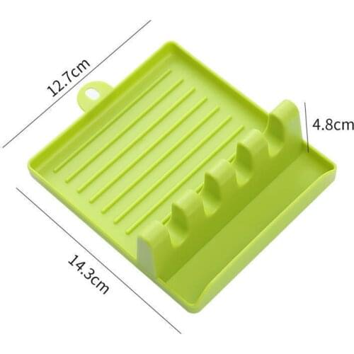 Kitchen Spoon Holders Fork Spatula Rack Shelf Organizer Plastic Spoon Rest Chopsticks Holder Non-slip Spoons Pad Kitchen Utensil
