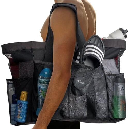 Summer Vacaation Large Beach Bag For Towels Mesh Durable Beach Bag For Toys Waterproof Underwear Pocket Beach Tote Bag