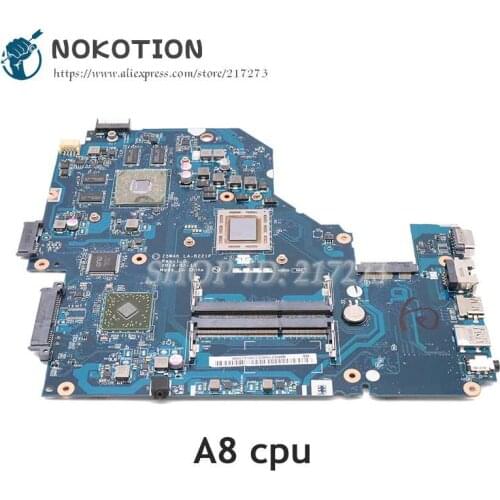 NOKOTION For Acer aspire E5-551G Laptop Motherboard DDR3 R7 M265 A8 CPU Video Card Z5WAK LA-B221P NBMLE11002 NB.MLE11.003