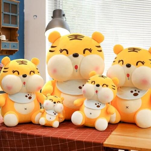 Kawaii Plush Tiger Doll Stuffed Animal Toy Soft Kids Room Decor Toy For Kids Christmas Gifts