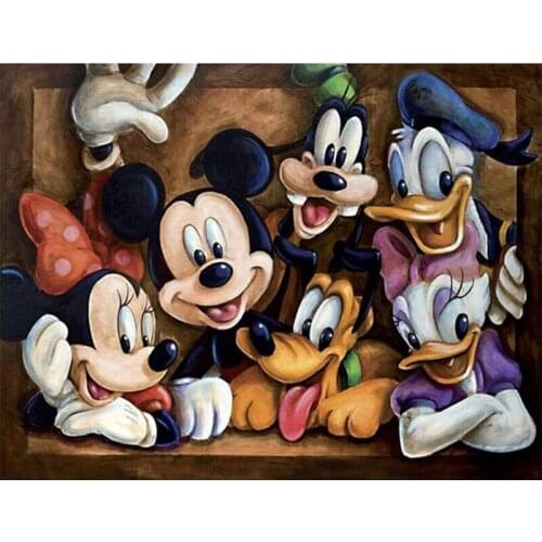 5D Diamond Painting Disney Mickey Mouse and Donald Duck Cross Stitch Kit Full Drill Embroidery Mosaic Art Home Decoration Gift