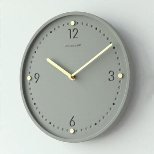 Scandinavian Cement Wall Clock with Metal Pendulum Industrial Wind Bedroom Silent Needle Clock Living Room 11 inch Round Clock