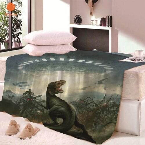 Nap Blanket Super Soft Cartoon Dinosaur Velvet Plush Bedspreads For Children BeachTowel Throw Travel Autumn CB70