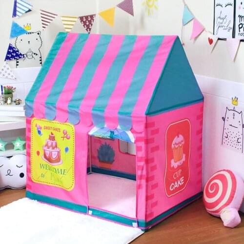 Childrens Tent Foldable Portable Tent Indoor Outdoor Princess Toy Castle Dessert House Boy Girl Play Game House Birthday Gifts