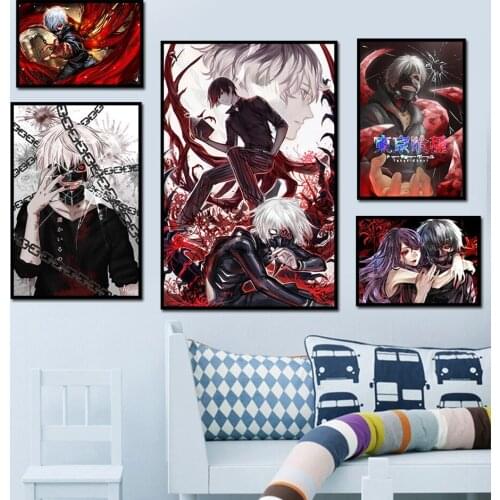 Tokyo Ghoul Poster Classic Animation Wall Art Posters and Prints Canvas Paintings For Childrens Room Home Decoration