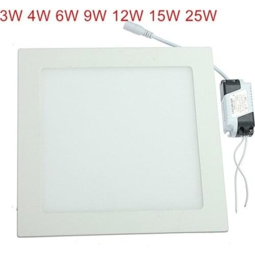 Dimmable LED Ceiling Downlight 3W 4W 6W 9W 12W 15W 25W recessed led panel light with driver AC85-265V Warm White/Cold White