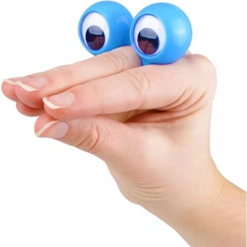 Attractive Interactive Wiggle Eye Finger Puppets Plastic Rings Fun Funny Gadgets Interesting Toys For Children Kid Birthday Gift