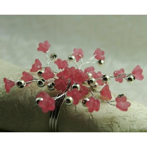 Qn16122901 flower napkin rings beaded wedding wholesale, napkin holder