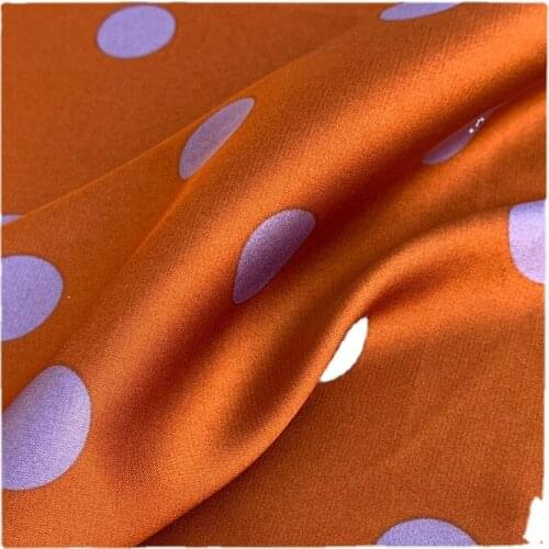 Width 59" Glossy Anti Draping Feeling Imitation Acetic Acid Wave Point Chiffon Fabric By The Half Yard For Dress Shirt Material