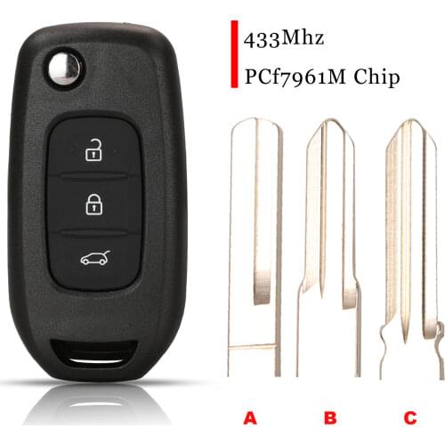 Jingyuqin Replacement Remote Key Fod 433Mhz PCF7961M Chip For Renault Kadjar Captur Megane4 Symbol