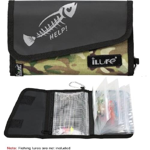 Waterproof Canvas Fishing Jig Lure Bags Soft Lures Baits BagsPortable Folding Fishing Bag Bag Fishing EquipmentPouch