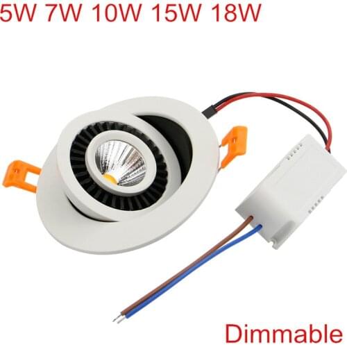 LED Panel light Recessed 360° Revolve 85-265V 5W 7W 10W 15W 18W Dimmable LED Ceiling Panel light Warm/Natural/Cool Whit