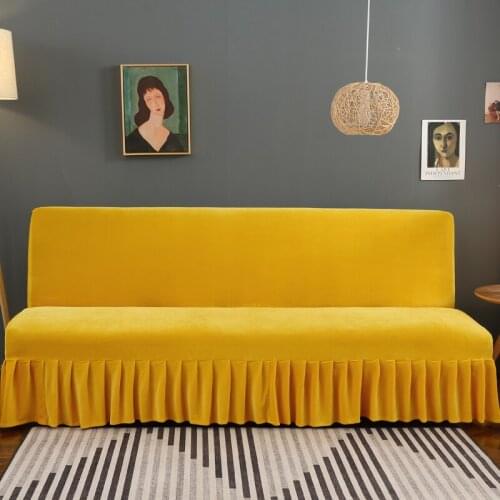 All-inclusive Folding Sofa Bed Cover Elastic Yellow Color Fundas Sofa for Living Room Armrest Sofa Covers With Skirt Couch Cover
