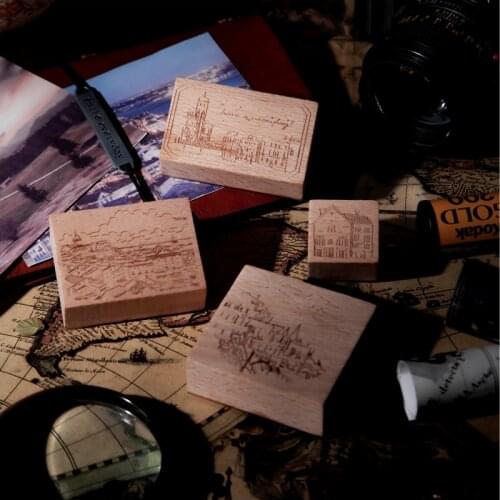Vintage Dream City Series Decoration Stamp Wooden Rubber Stamps For Scrapbooking Stationery DIY Craft Standard Stamp