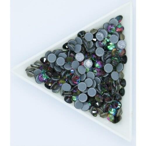 All sizes Green Volcano DMC Iron On Rhinestones/Flat Back Nail art Hot fix Crystal Rhinestones Strass Sewing & Fabric Garment