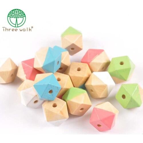 10pcs beads - Pastel Color Faceted Geometric Wood Beads 18mm - DIY Necklace,Jewelry Supply, Wood Crafts free shipping