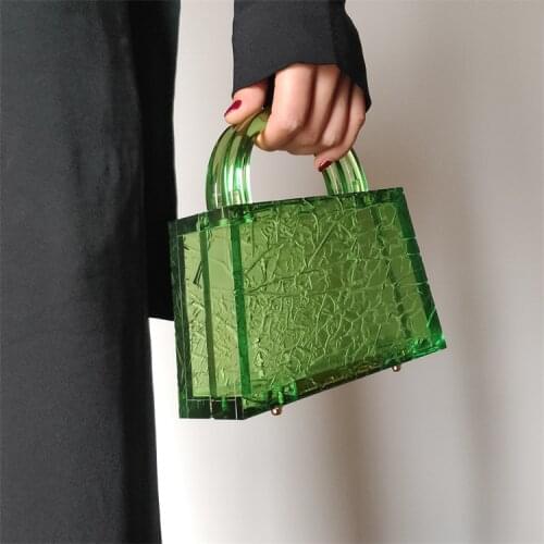 【wonder lamar】2020 fashion handle stock clear acrylic purse summer evening clutch purse bag