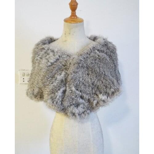China Post Free Shipping SJ601 Natural Gray Color Girl High Quality Woman Winter 2019 Fur Scarf