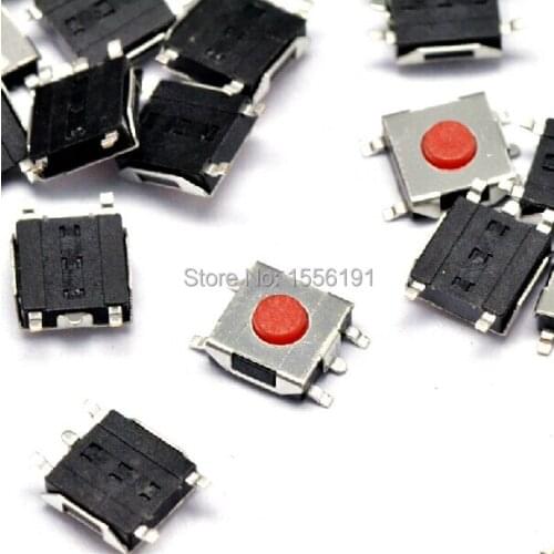 100pcs 5pin Tactile Push Button Switch 6*6*2.7mm The patch Red button Waterproof copper head Micro Switch