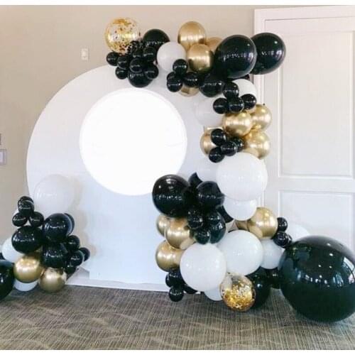 118pcs Black White Gold Confetti Balloon Garland Arch Kit Fathers Day Supplies Wedding Birthday Party Decorations Baby shower
