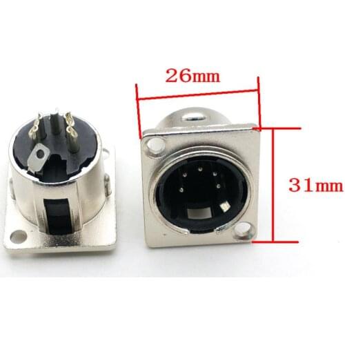 20PCS XLR 5 Pin Male Chassis Mounted Socket panel for DMX intercom headset
